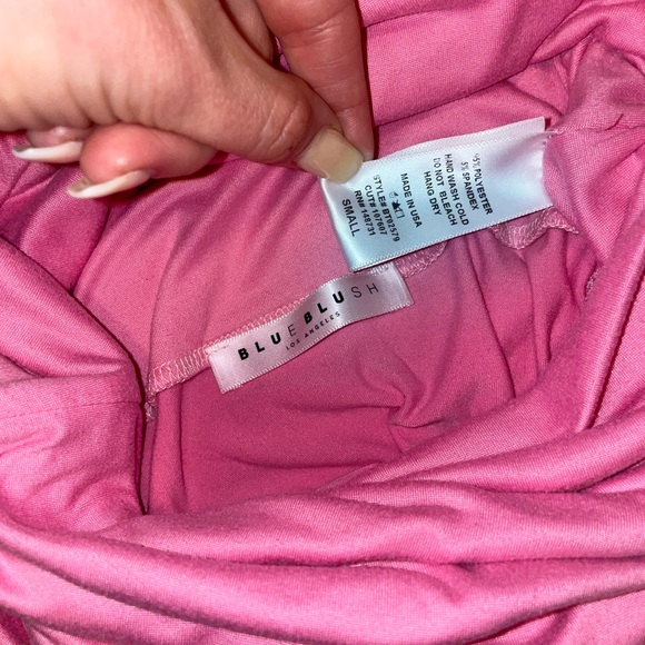 Barbie pink bodysuit one shoulder cut outs super soft size small - Picture 3 of 3